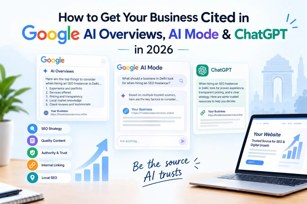 How to Get Your Business Cited in Google AI Overviews, AI Mode & ChatGPT in 2026